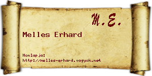 Melles Erhard névjegykártya